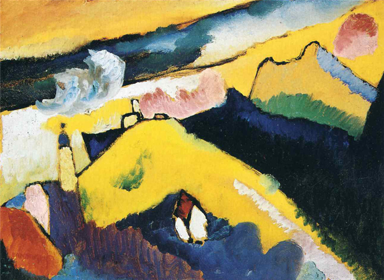 Mountain landscape with church 1910 Kandinsky Oil Painting